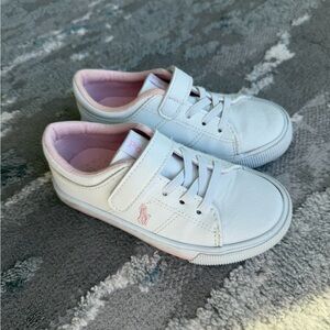 Polo by Ralph Lauren White and Pink Kids Sneakers